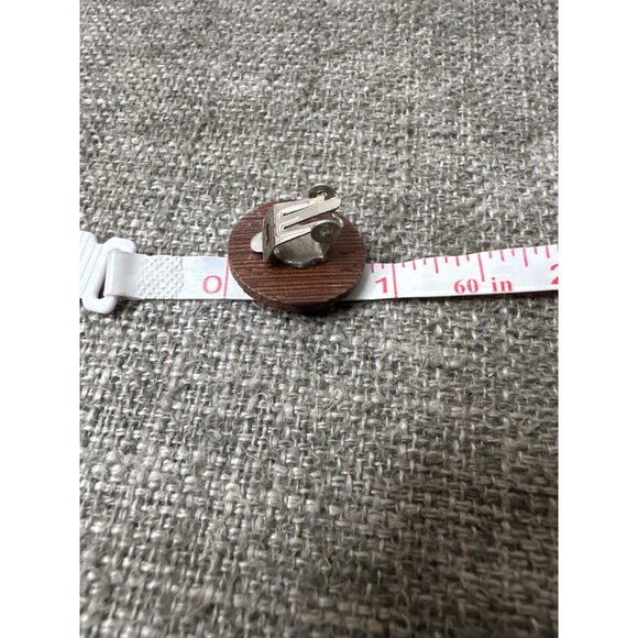 Vintage Clip-On Earrings Set Of 3 Wooden Tribal & Modern Designs Round Shape - Picture 4 of 5